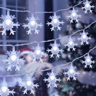 ❄️ snowflake christmas lights: 19.6ft 40 led indoor fairy lights for room decor, waterproof snowflakes decorations – cool white, perfect for bedroom, party, and outdoor holiday décor logo