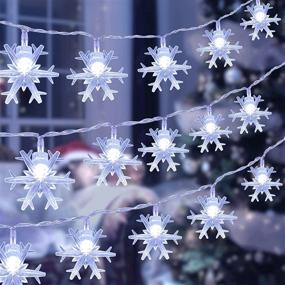 img 4 attached to ❄️ Snowflake Christmas Lights: 19.6ft 40 LED Indoor Fairy Lights for Room Decor, Waterproof Snowflakes Decorations – Cool White, Perfect for Bedroom, Party, and Outdoor Holiday Décor