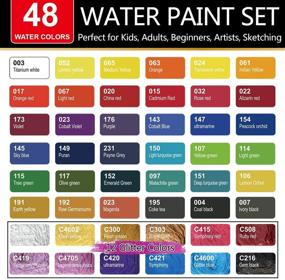 img 2 attached to PANDAFLY Watercolor Paint Set, 48 Premium Colors in Gift Box with Bonus Watercolor Paper & Water Brushes, Ideal for Kids, Adults, Beginners, Artists Painting, Sketching & Illustrating