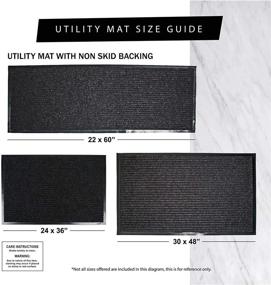 img 1 attached to DII 22x60 Indoor/Outdoor Runner, Charcoal Black Durable Utility Mat