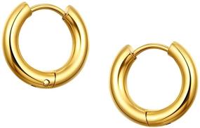 img 3 attached to 🔥 SODIO 4-Pair Set: Stunning 14K Gold Plated Earrings in Various Sizes for Women and Girls - Exquisite Stainless Steel Gold Jewelry for Every Occasion