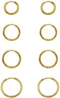 🔥 sodio 4-pair set: stunning 14k gold plated earrings in various sizes for women and girls - exquisite stainless steel gold jewelry for every occasion logo