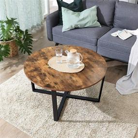 img 2 attached to Stylish and Sturdy Industrial Coffee Table for Living Room - VASAGLE ALINRU Round Coffee Table ULCT88X