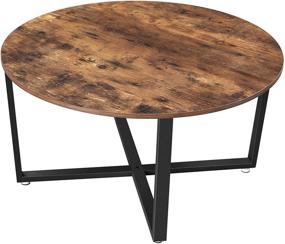 img 4 attached to Stylish and Sturdy Industrial Coffee Table for Living Room - VASAGLE ALINRU Round Coffee Table ULCT88X