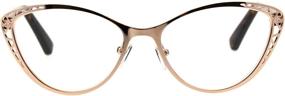 img 3 attached to 👓 Stylish Women's Metal Rim Cat Eye Diecut Deco Powered Reading Glasses: Elegance meets functionality