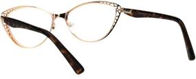 img 1 attached to 👓 Stylish Women's Metal Rim Cat Eye Diecut Deco Powered Reading Glasses: Elegance meets functionality