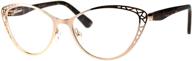 👓 stylish women's metal rim cat eye diecut deco powered reading glasses: elegance meets functionality logo