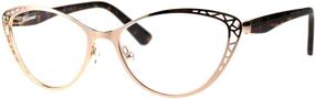 img 4 attached to 👓 Stylish Women's Metal Rim Cat Eye Diecut Deco Powered Reading Glasses: Elegance meets functionality