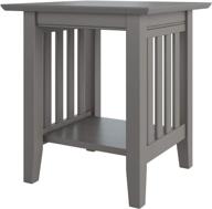 🪑 classic grey end table by atlantic furniture: mission style, timeless design logo