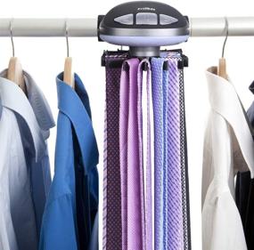 img 4 attached to 👔 Primode Motorized Tie Rack – Organize Up To 50 Ties with Ease, Battery-Powered Closet Organizer, Ideal Father's Day Gift