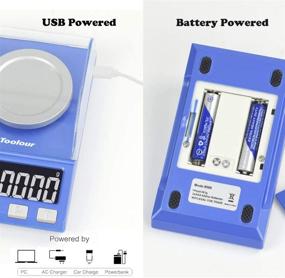 img 2 attached to 🔵 High Precision Digital Pocket Milligram Scale - 100g x 0.001g Reloading Jewelry Carat Scale with Tare & PCS Function, Battery/USB Power, Auto Off - Includes 100g Calibration Weight, Container, Tweezers (Blue)