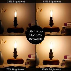 img 1 attached to 💡 LITEHISTORY Dimmable Candelabra Torpedo Bulb 2700K