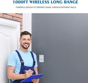 img 2 attached to 🔔 BLUEbits 500FT Wireless Doorbell Kit - Waterproof Door Chime for Home with 1 Receiver and 1 Push Button