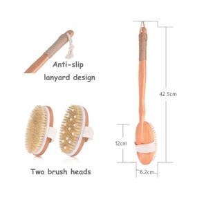 img 3 attached to 🛁 Spclsim Bath Brush Set - Shower Brush, Body Scrubber, Back Scrubber for Shower - Natural Loofah Sponge - Shower Loofahs Pouf for Women and Men - Gentle Exfoliating to Improve Circulation