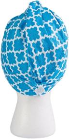 img 3 attached to DII Women's Blue Lattice Hair Wrap: Adjustable Microfiber Headband for Effortless Style