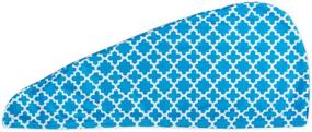 img 1 attached to DII Women's Blue Lattice Hair Wrap: Adjustable Microfiber Headband for Effortless Style