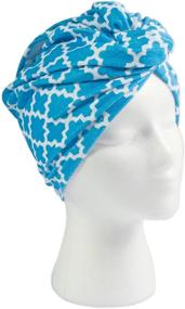 img 4 attached to DII Women's Blue Lattice Hair Wrap: Adjustable Microfiber Headband for Effortless Style