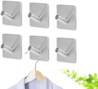 💪 super power self adhesive hooks: heavy duty stainless steel towel hook rack for bathroom & kitchen organizing logo