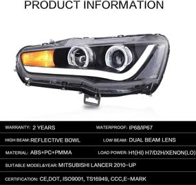 img 1 attached to VLAND Headlight Assembly Fit For 2008-2017 Mitsubishi Lancer