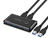 🔄 переключатель usb 3.0: совместное использование 4 портов usb между 2 компьютерами, идеально подходит для пк, принтера, сканера, мыши и клавиатуры - usb хаб с переключателем логотип