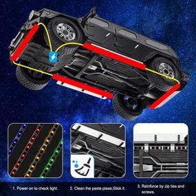img 3 attached to Enhance Your Car's Aesthetics with TACHICO Ultra Long Car Neon Accent Underglow Lights: 🚗 Sync to Music, Smart Brake Function, Waterproof, 16 Million Colors, App Control, and Easy Installation!