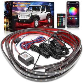 img 4 attached to Enhance Your Car's Aesthetics with TACHICO Ultra Long Car Neon Accent Underglow Lights: 🚗 Sync to Music, Smart Brake Function, Waterproof, 16 Million Colors, App Control, and Easy Installation!