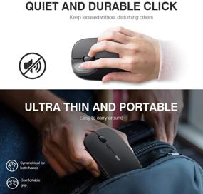 img 1 attached to Inphic Rechargeable Wireless Mouse for Laptop - 2.4G Noiseless Portable Slim Mouse with USB Receiver - 3 Adjustable DPI Optical Cordless Mouse for MacBook, Chromebook, PC, Laptop-Black