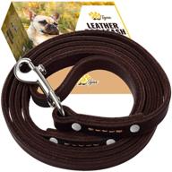 🐶 6-foot adityna leather dog leash - premium quality soft and durable leash for small and medium dogs логотип