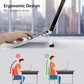 img 2 attached to 💻 Avankin Laptop Cooling Stand: Portable Ergonomic Notebook Lift Holder for MacBook, Dell XPS, HP, Lenovo & More 10-15.6” Laptops - Foldable Aluminum Design – BS103 Silver