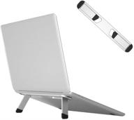 💻 avankin laptop cooling stand: portable ergonomic notebook lift holder for macbook, dell xps, hp, lenovo & more 10-15.6” laptops - foldable aluminum design – bs103 silver logo