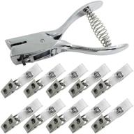 🔧 senhai slot punch & 10 pcs metal badge clips with pvc straps - efficient badge hole punch plier tool for pvc id card holders logo