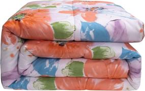 img 2 attached to Shatex Colorful Floral Print Twin Comforter - All Season, Printed Bedding Comforters