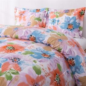 img 3 attached to Shatex Colorful Floral Print Twin Comforter - All Season, Printed Bedding Comforters