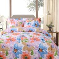 shatex colorful floral print twin comforter - all season, printed bedding comforters logo