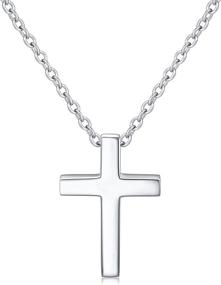 img 4 attached to ✨ Sterling Silver Small Cross Pendant Necklace Bracelet Earrings - 925 Silver