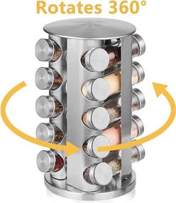 img 3 attached to 🌶️ Stainless Steel Spice Rack Organizer for Kitchen Cabinet - Seasoning Organizer with Reusable Labels and Funnel, 20 Round Jars