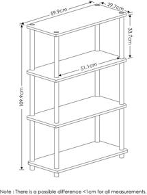 img 3 attached to 📚 Furinno (99557BK/GY): Efficient and Stylish 4-Tier Shelf Display Rack in Black/Grey