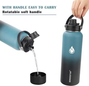 img 2 attached to Spout Lid for Hydro Flask Wide Mouth Water Bottle - HydroFest Sports Cap Accessory for 12oz to 64oz Bottles with Flexible Handle and Straw Top