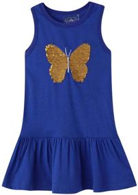 img 4 attached to 🌞 HILEELANG Girls' Summer Beach Dress with Halter Neck, Sleeveless Casual Tank, Cute Sundress for Ages 1-12