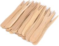 🍟 gmark 3.5" wooden french fry forks 200 ct - biodegradable mini chip forks for eco-friendly dining (200pcs/bag) gm1043 logo