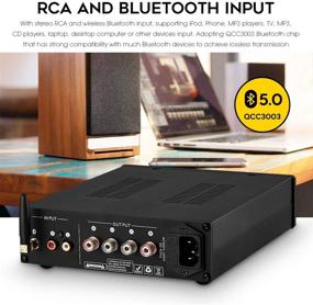 img 1 attached to Premium Desktop Audio Amplifier - HiFi Bluetooth 5.0, Class D, 300W+300W Stereo Power Amp