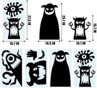 👻 огромные наклейки на окно ко хэллоуину - черные демонические привидения lomimos: силуэтные наклейки для украшения вечеринки (9 шт.) логотип