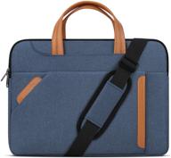 💧 waterproof laptop bag 13.3-14 inch: stylish and multi-functional sleeve for business and school, with shoulder straps and handle - blue logo