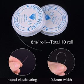 img 1 attached to 📿 TUPARKA 10 Rolls Elastic String for Bracelets - High Quality 0.8mm Crystal Stretch Bead Cord for DIY Jewelry and Bracelet Making