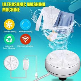 img 2 attached to Convenient Portable Washing Machine: Mini 3-in-1 Dishwasher with Ultrasonic Waves, Mini Lights, USB - Perfect for Travel, Home, Business Trips!