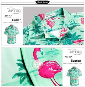 img 2 attached to 🌺 Explore APTRO Hawaiian Casual Sleeve Shirts: Men's Clothing with a Tropical Touch!