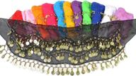 🕺 belly dance hip scarf with coins – waist costume belt for dancer, dancing (pack of 12) logo