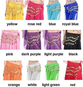 img 3 attached to 🕺 Belly Dance Hip Scarf with Coins – Waist Costume Belt for Dancer, Dancing (Pack of 12)