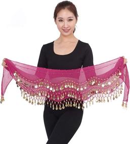 img 1 attached to 🕺 Belly Dance Hip Scarf with Coins – Waist Costume Belt for Dancer, Dancing (Pack of 12)