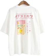 japanese style kawaii fruit juice cotton short sleeve t-shirt for teen girls - cute and loose summer top logo